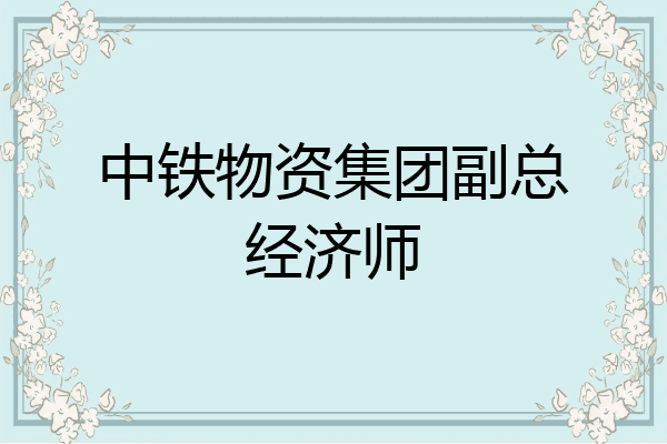 中铁物资集团副总经济师