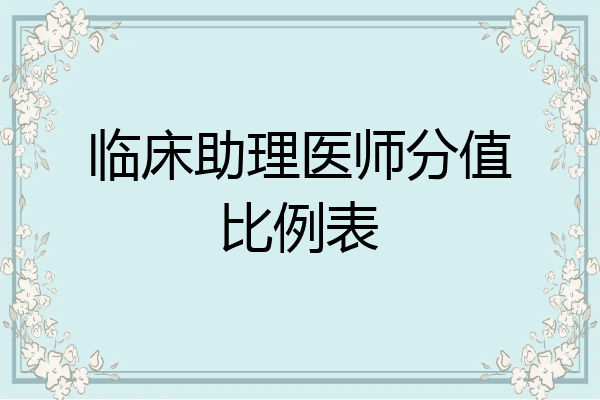 临床助理医师分值比例表