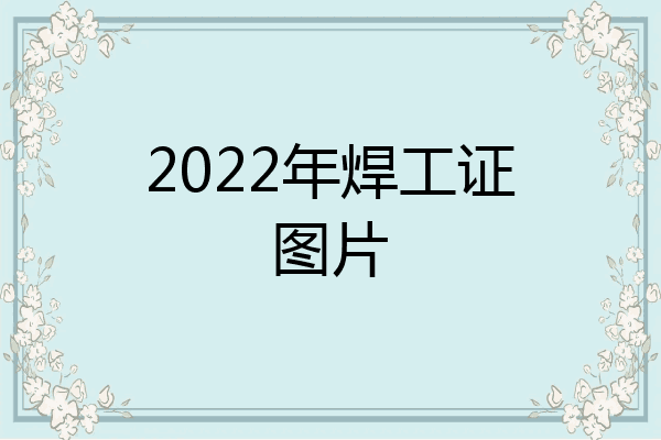 2022年焊工证图片