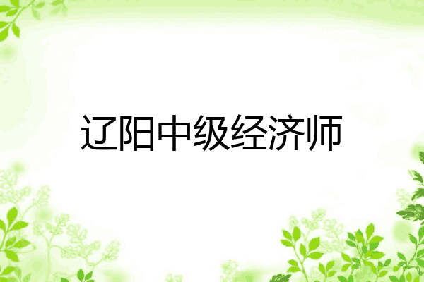辽阳中级经济师