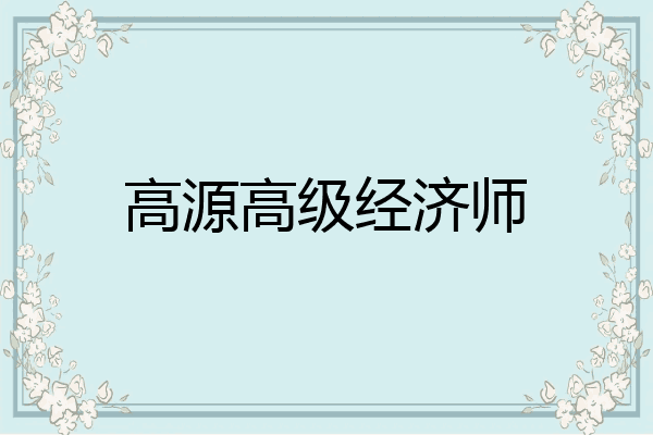 高源高级经济师