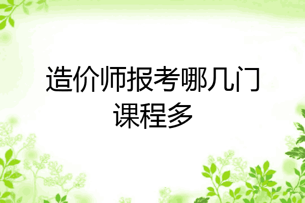 造价师报考哪几门课程多
