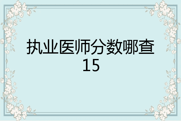 执业医师分数哪查15