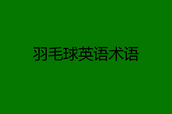 羽毛球英语术语