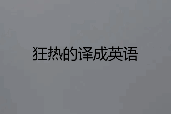 狂热的译成英语