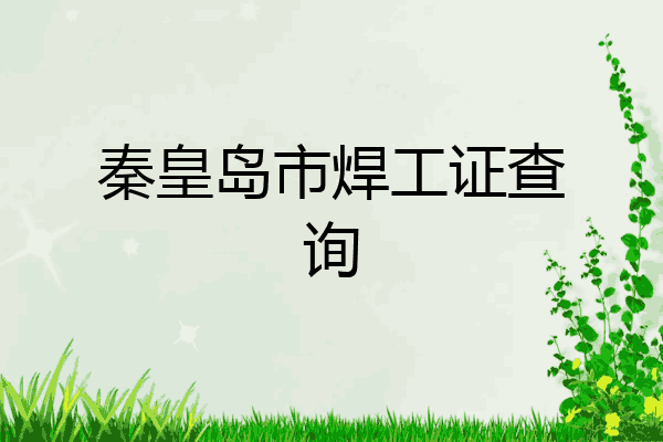 秦皇岛市焊工证查询