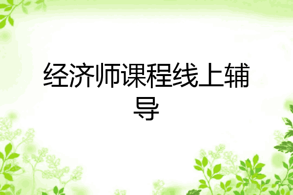 经济师课程线上辅导