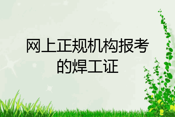 网上正规机构报考的焊工证
