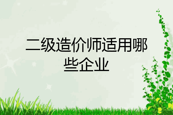 二级造价师适用哪些企业