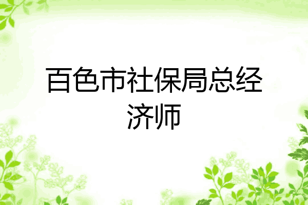 百色市社保局总经济师