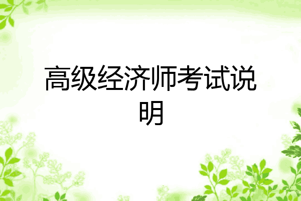 高级经济师考试说明