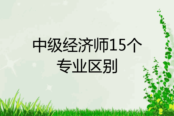 中级经济师15个专业区别