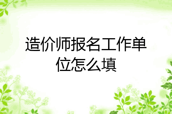 造价师报名工作单位怎么填