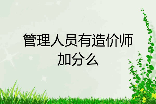 管理人员有造价师加分么