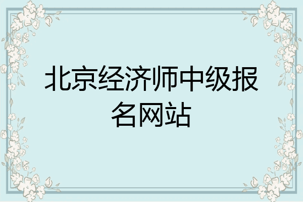 北京经济师中级报名网站