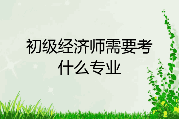 初级经济师需要考什么专业