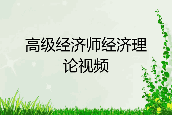 高级经济师经济理论视频