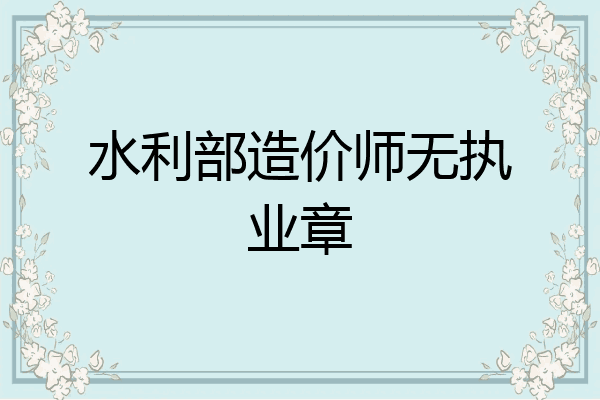 水利部造价师无执业章