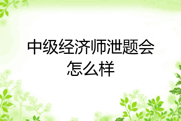 中级经济师泄题会怎么样