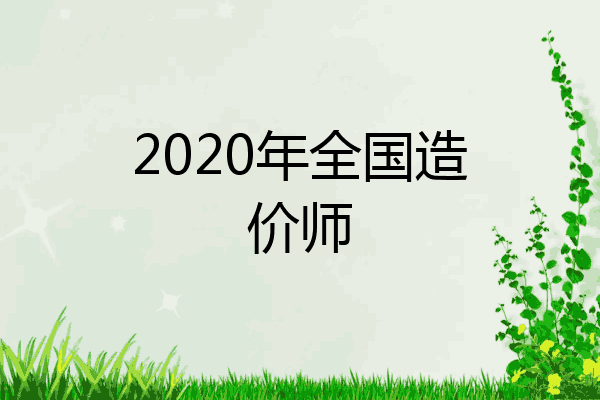 2020年全国造价师