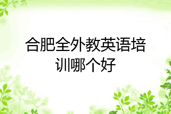 合肥全外教英语培训哪个好