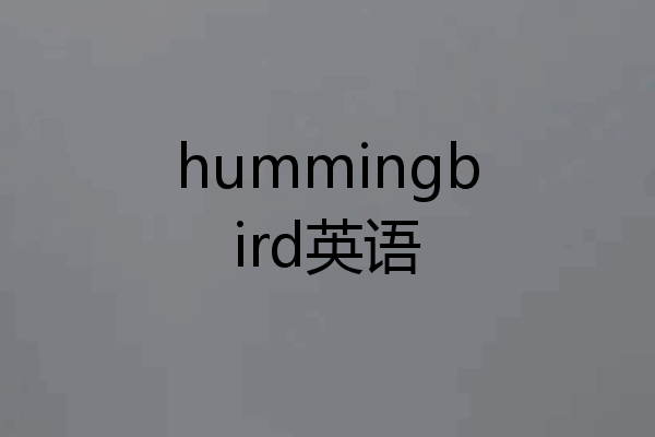 hummingbird英语