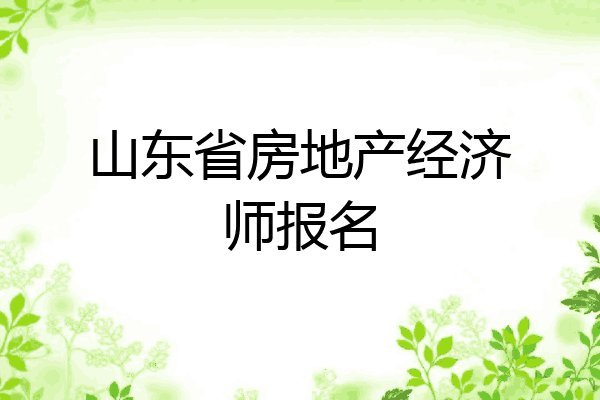 山东省房地产经济师报名