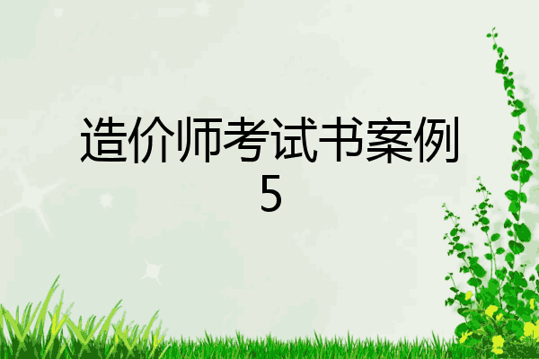 造价师考试书案例5