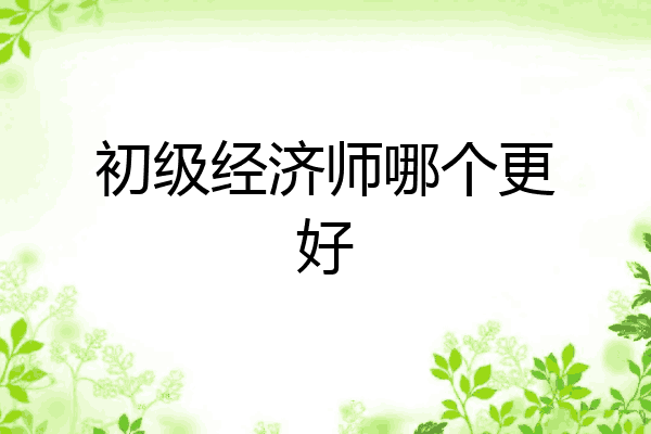 初级经济师哪个更好