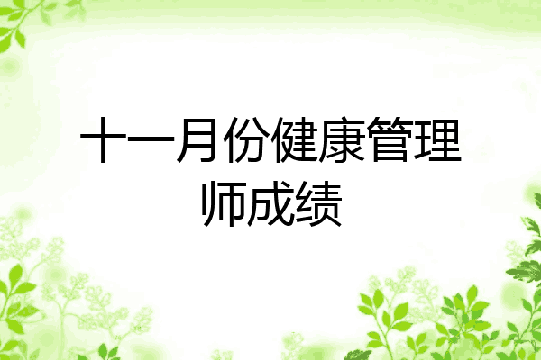十一月份健康管理师成绩