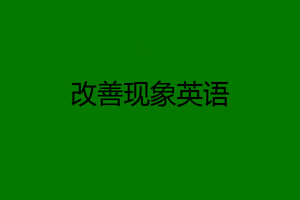 改善现象英语