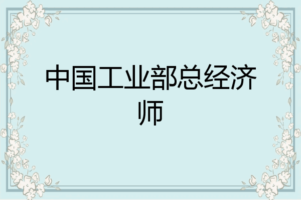 中国工业部总经济师