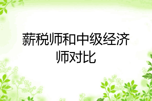 薪税师和中级经济师对比