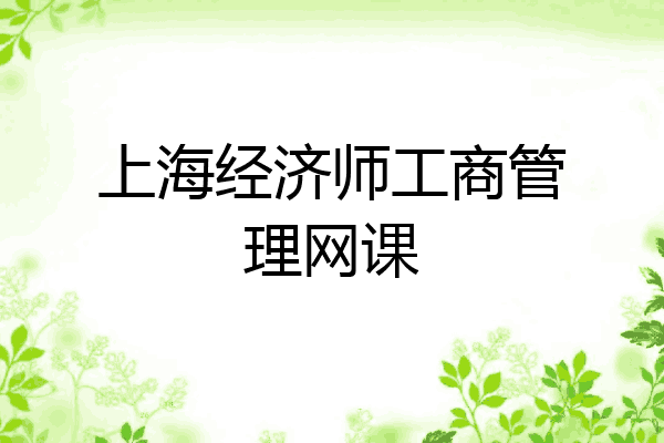 上海经济师工商管理网课