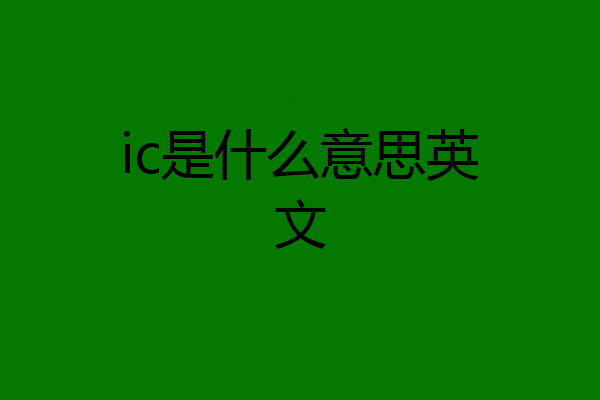 ic是什么意思英文