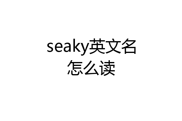 seaky英文名怎么读