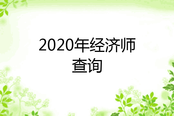 2020年经济师查询