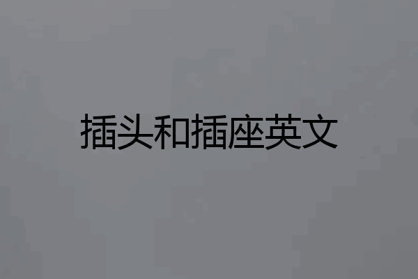 插头和插座英文