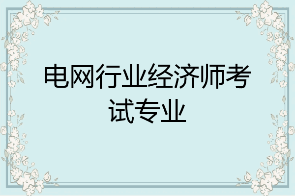 电网行业经济师考试专业