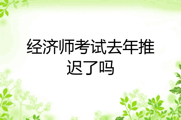 经济师考试去年推迟了吗