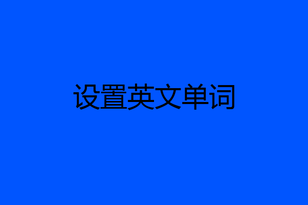 设置英文单词