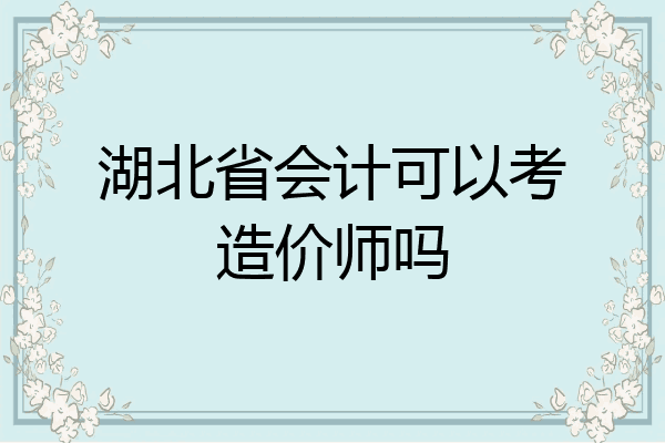 湖北省会计可以考造价师吗