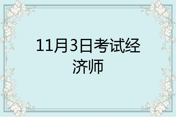 11月3日考试经济师