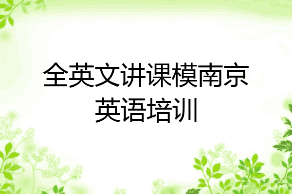 全英文讲课模南京英语培训