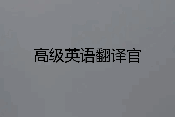 高级英语翻译官