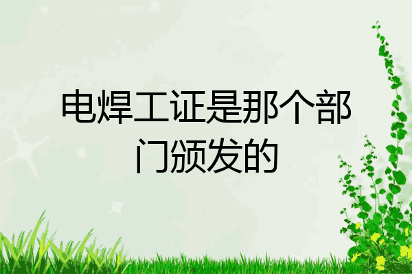 电焊工证是那个部门颁发的