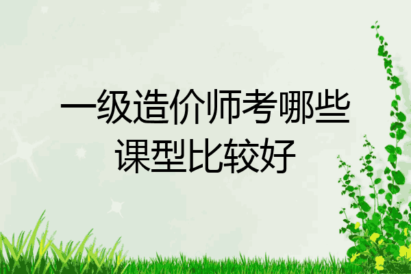 一级造价师考哪些课型比较好