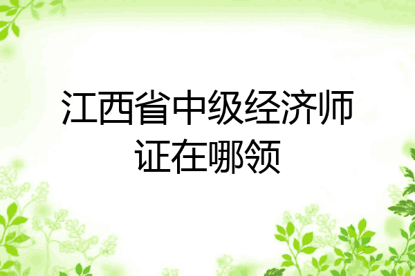 江西省中级经济师证在哪领