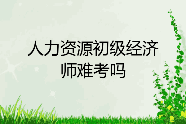 人力资源初级经济师难考吗