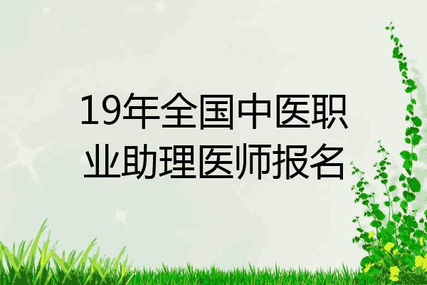 19年全国中医职业助理医师报名